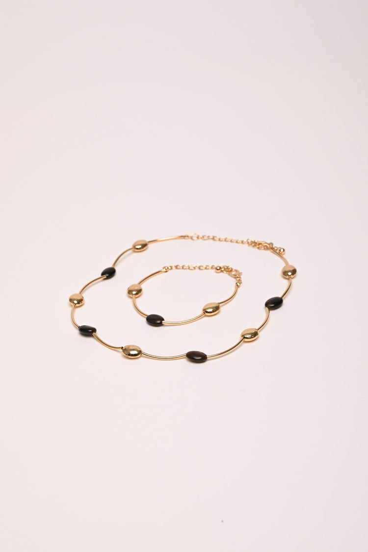 Stones necklace + bracelet set