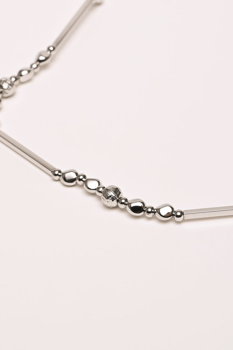 Necklace + bracelet metal set