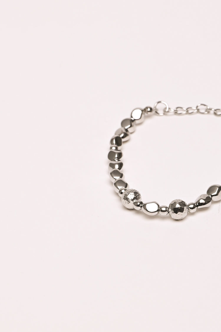 Necklace + bracelet metal set