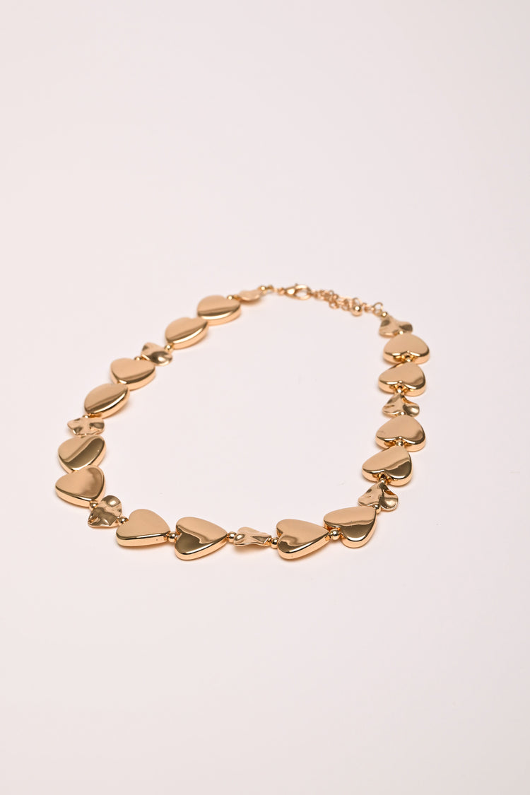 Flat hearts necklace