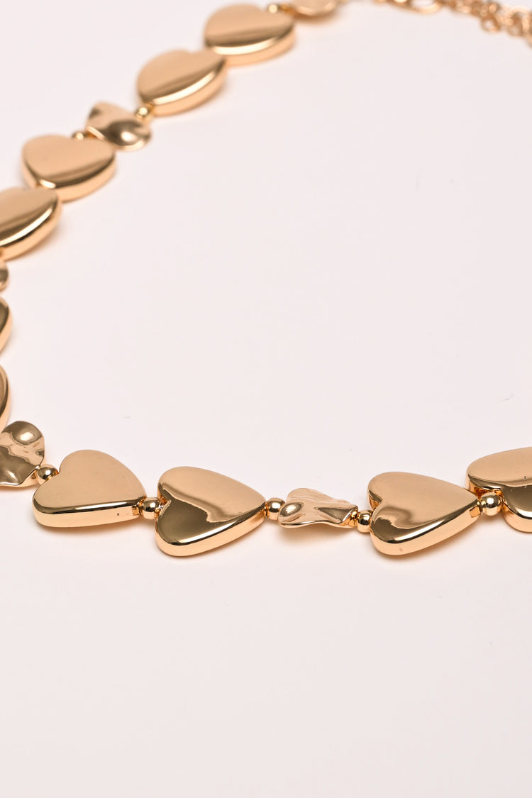 Flat hearts necklace
