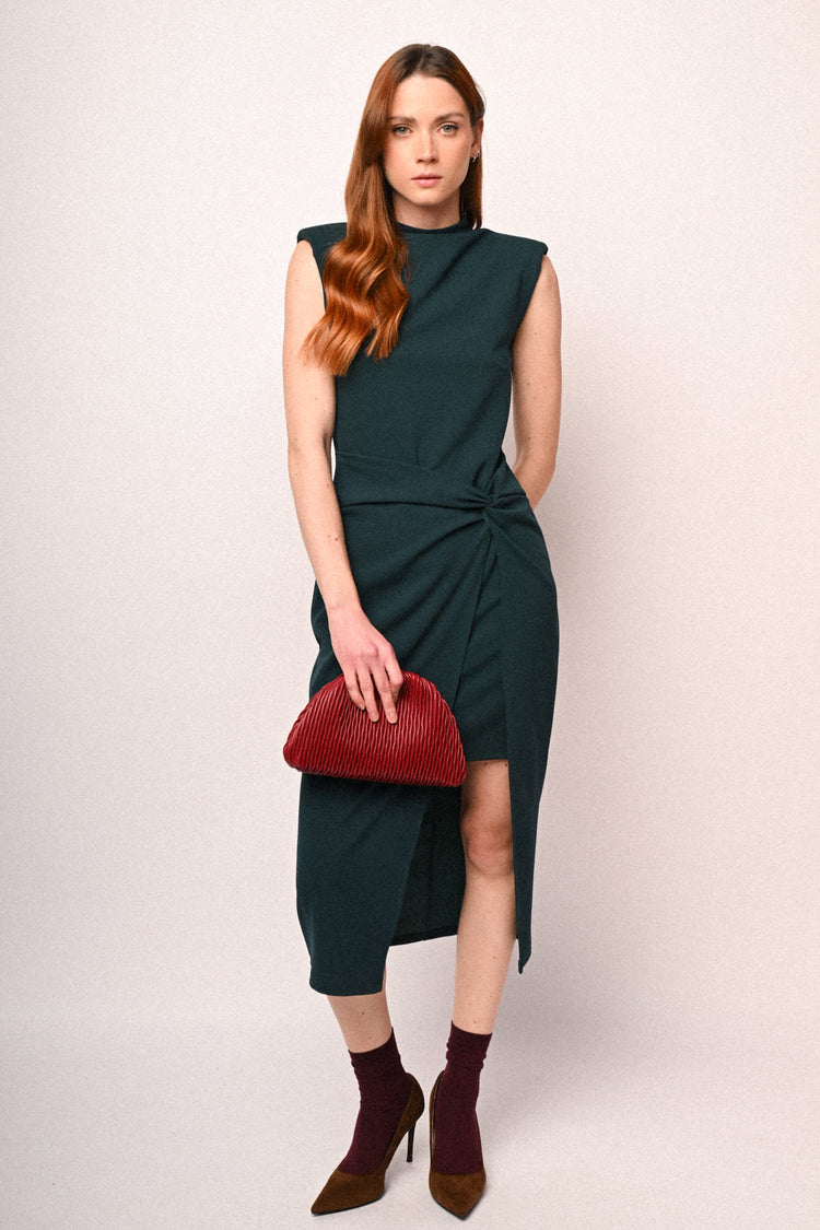 Split and knot sheath dress