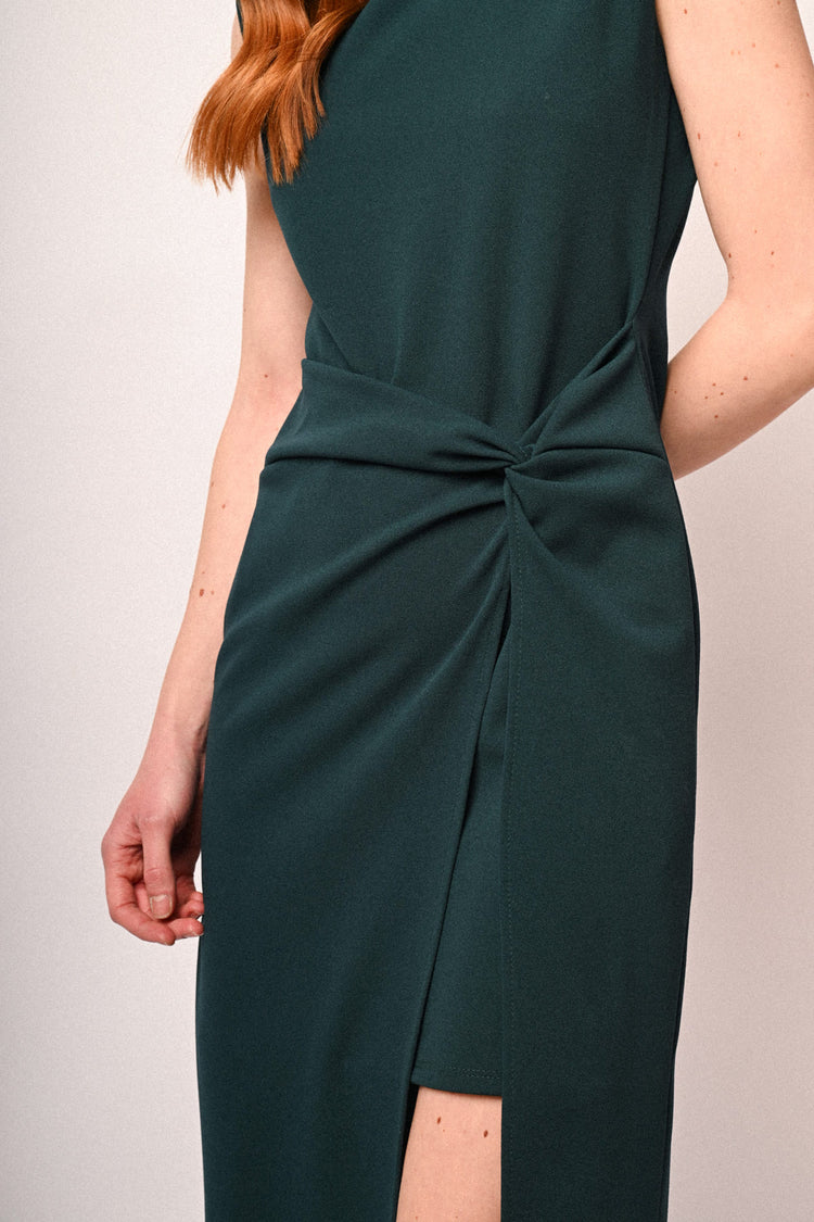 Split and knot sheath dress