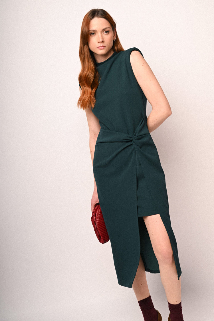 Split and knot sheath dress