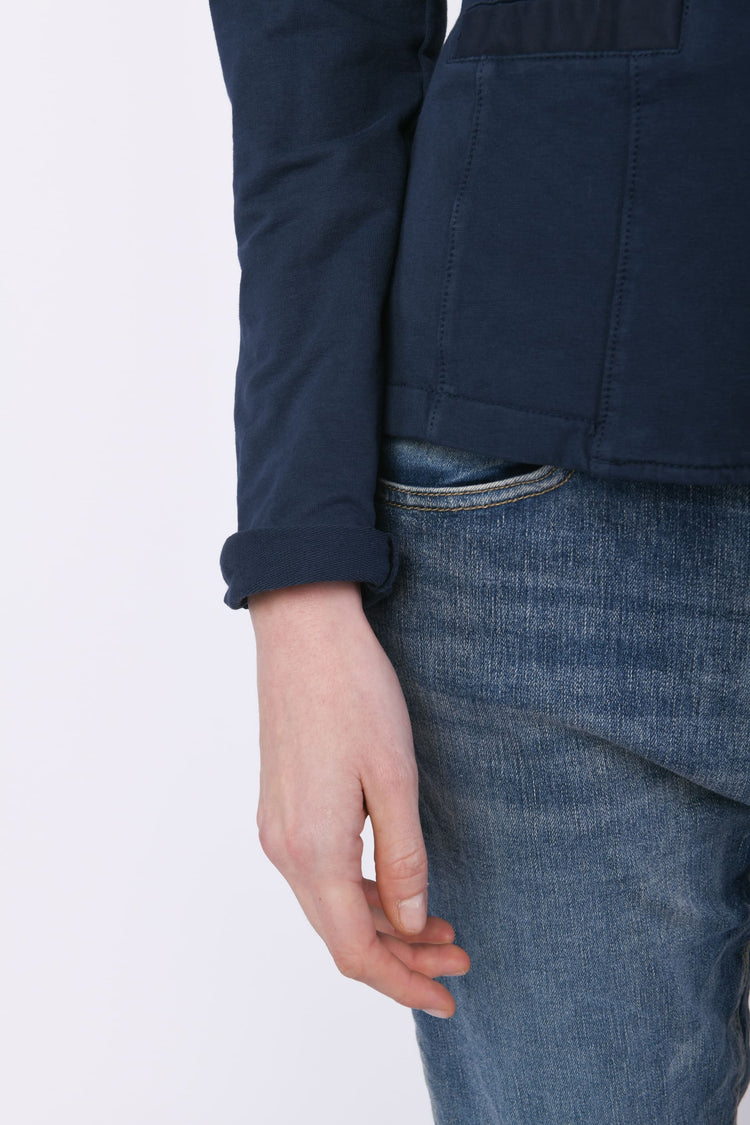 Cotton fleece single-breasted blazer