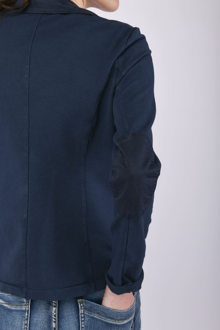 Cotton fleece single-breasted blazer