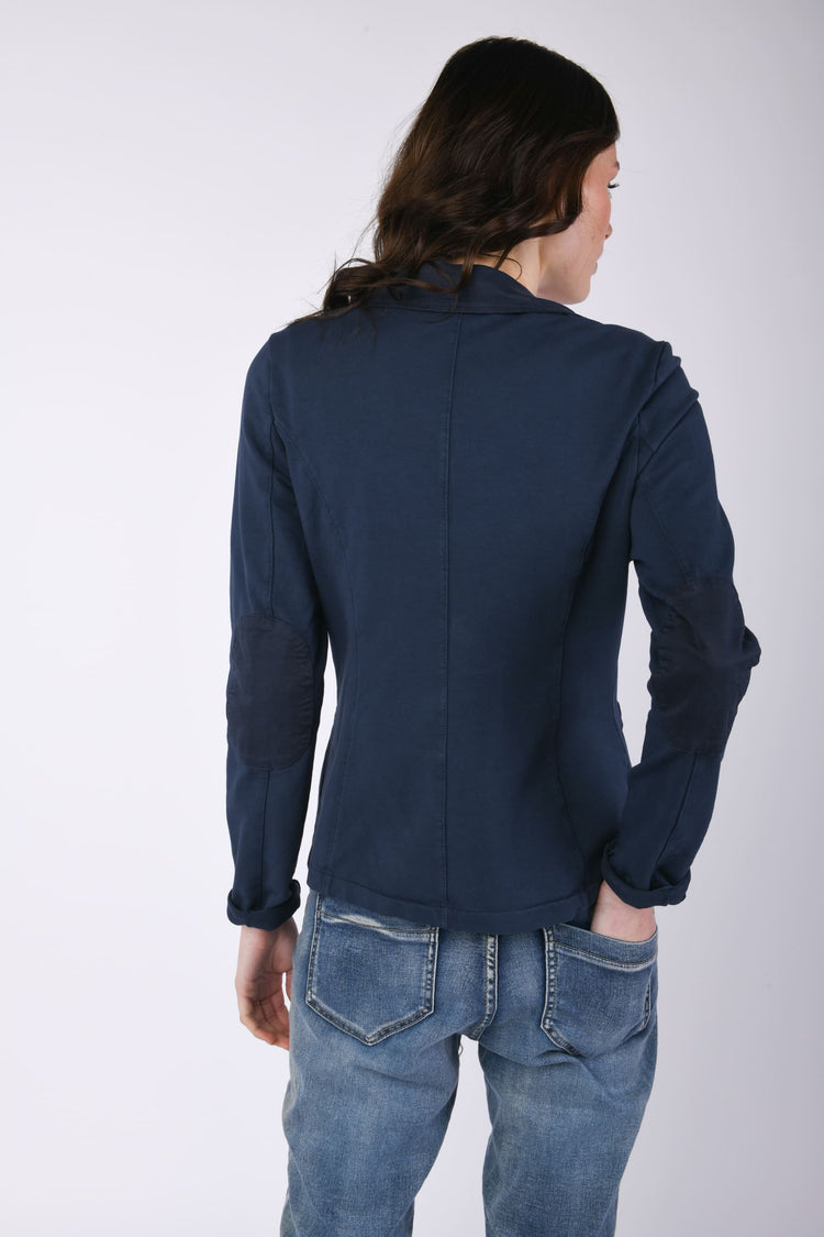 Cotton fleece single-breasted blazer