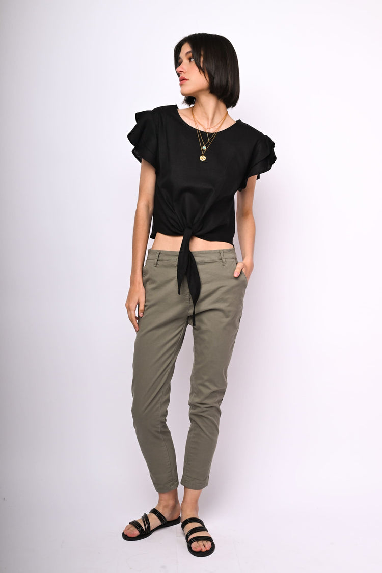 Stretch cotton trousers