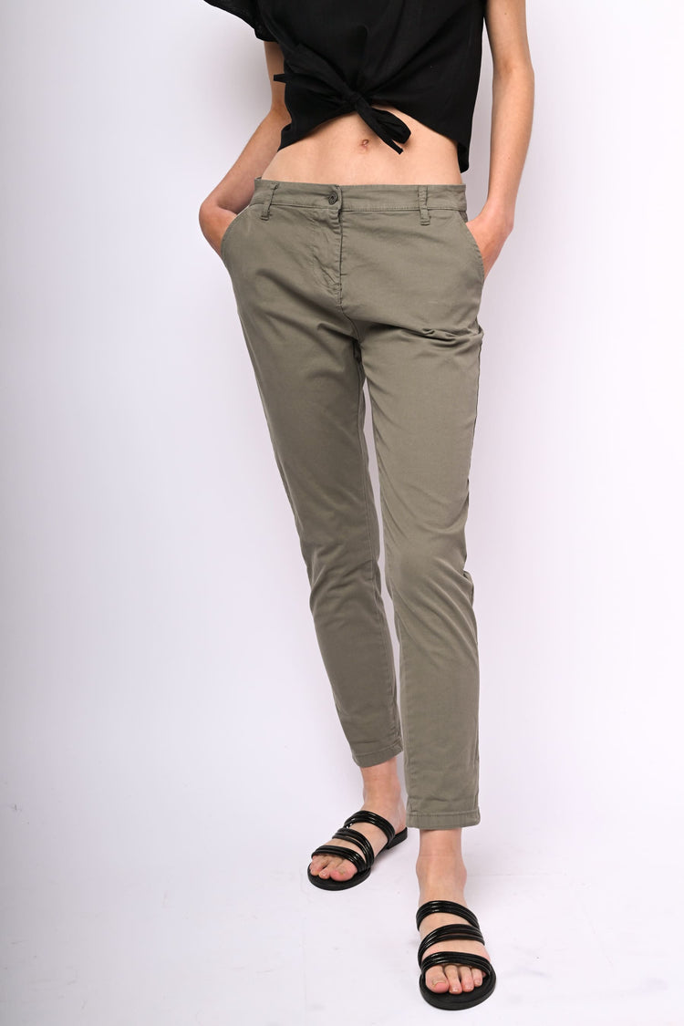 Stretch cotton trousers