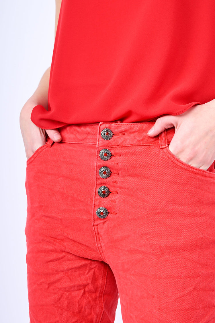 Jewel buttons jeans
