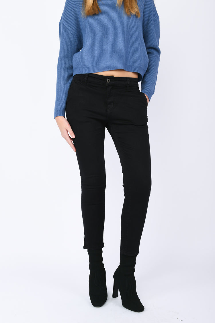 Stretch cotton-blend trousers