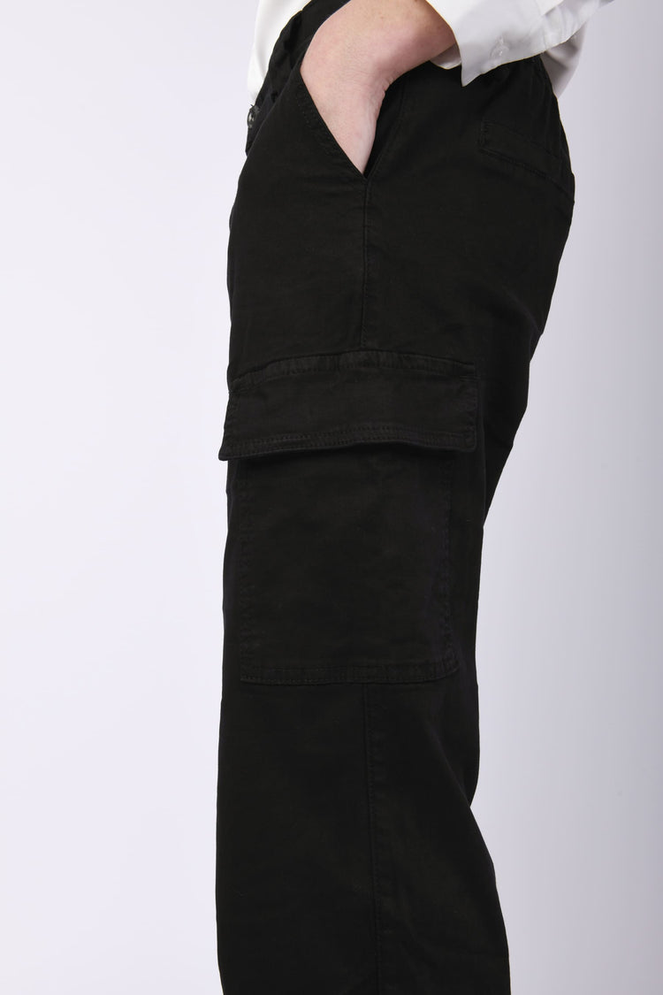 Stretch cotton cargo trousers