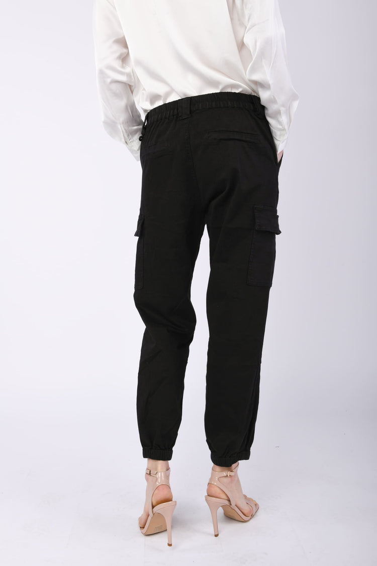 Stretch cotton cargo trousers