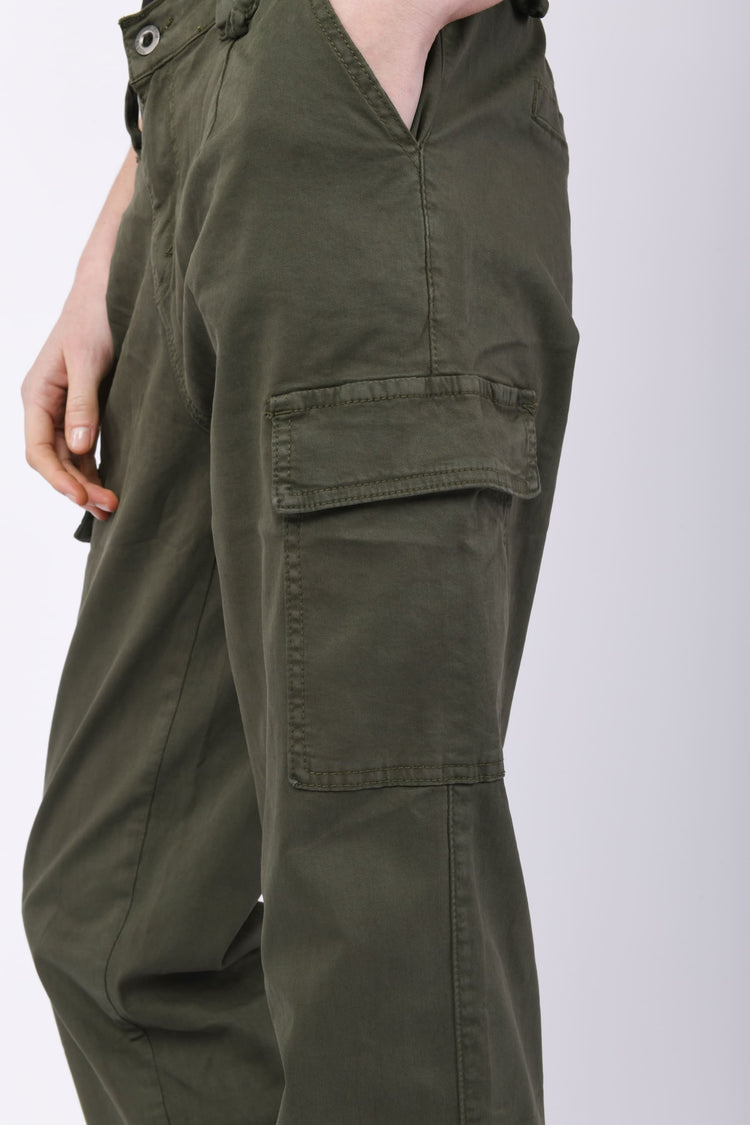 Stretch cotton cargo trousers
