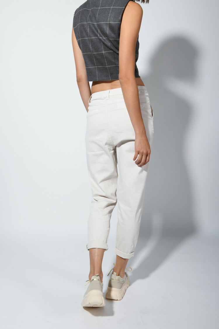 Stretch cotton cropped pants
