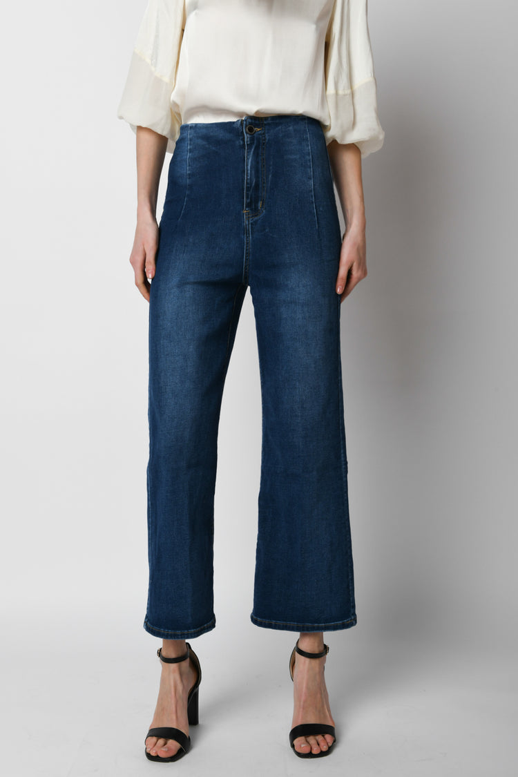 High-waist wide leg jeans