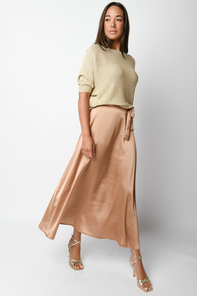 Satin maxi skirt