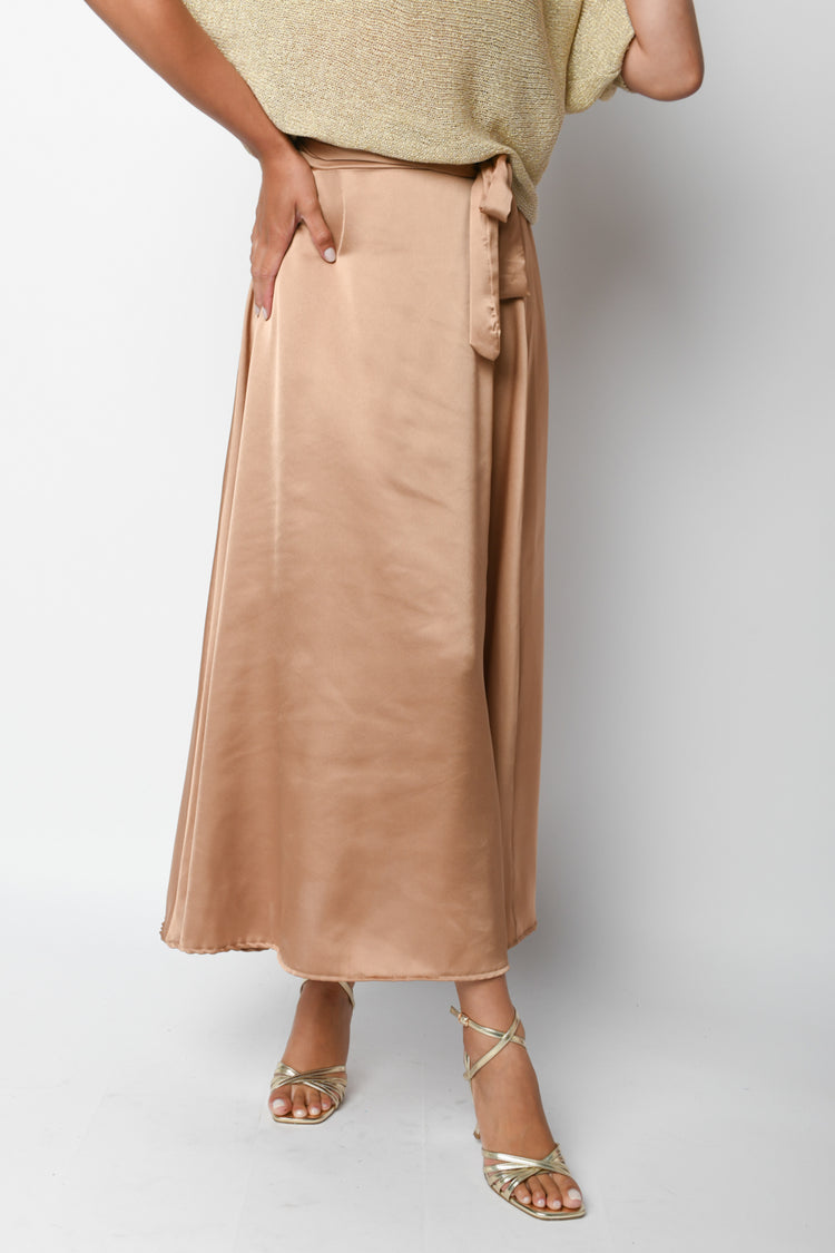 Satin maxi skirt