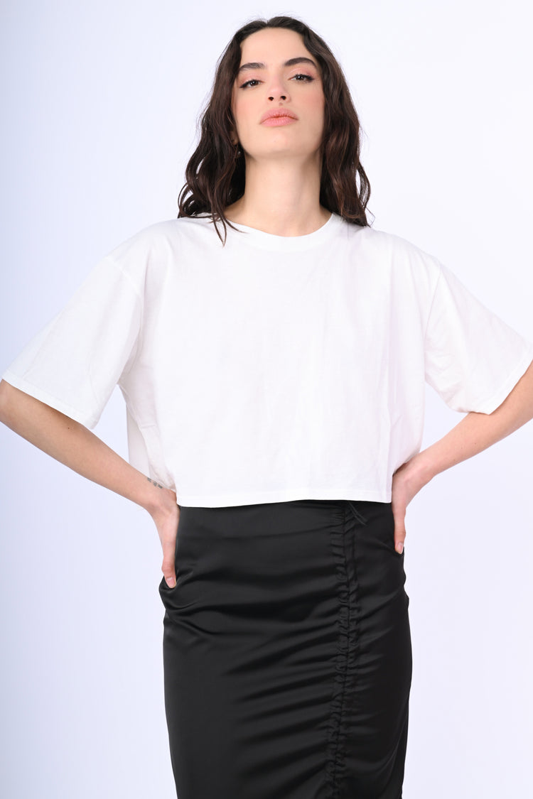 Cotton cropped t-shirt