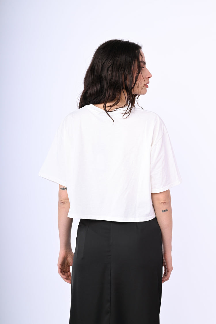 Cotton cropped t-shirt