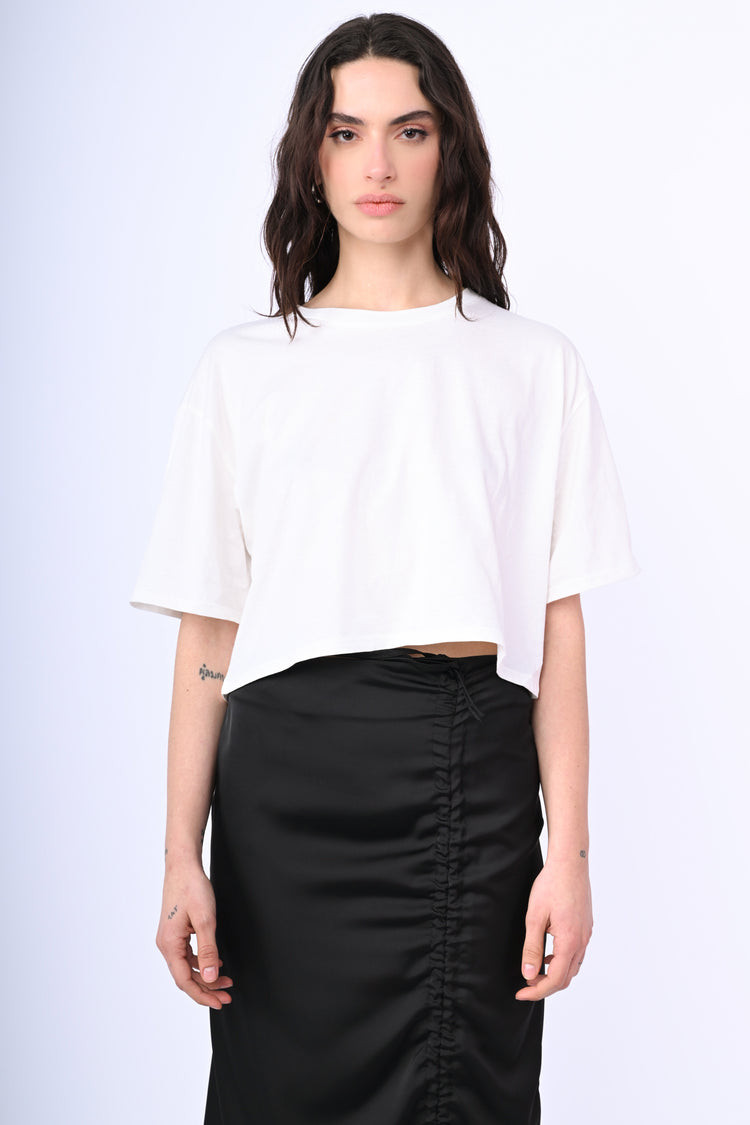 Cotton cropped t-shirt