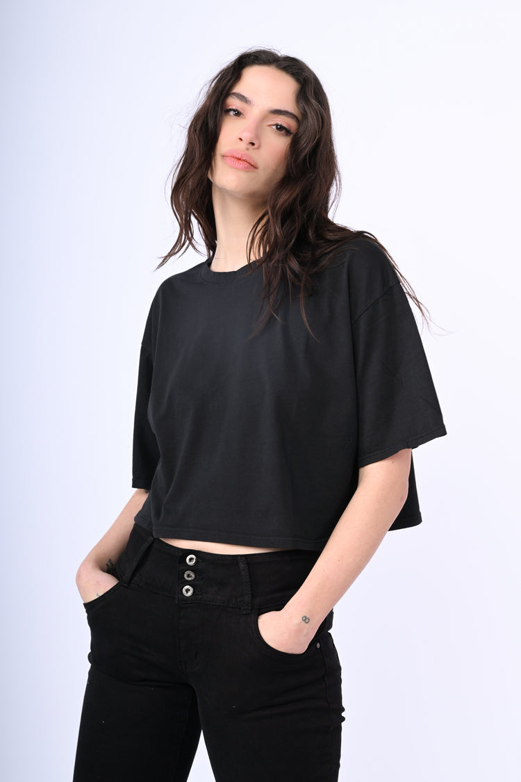 Cotton cropped t-shirt