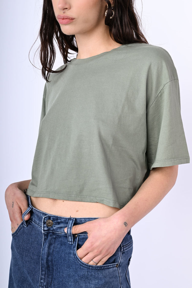 Cotton cropped t-shirt