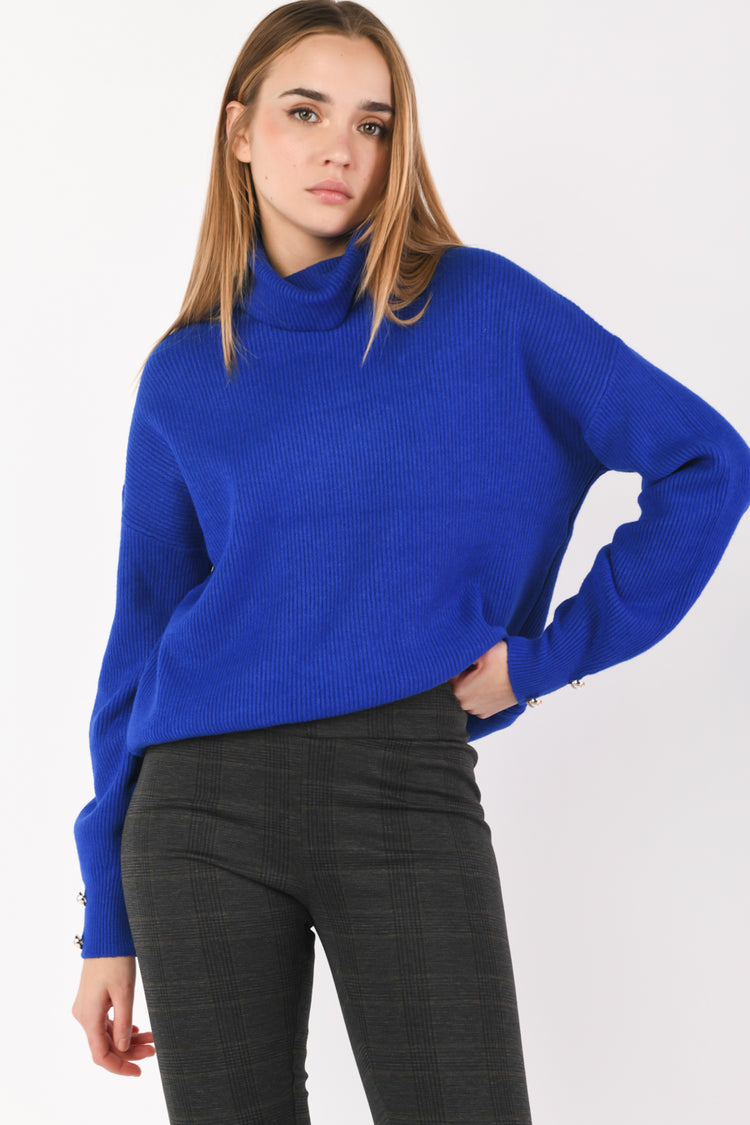 Ribbed knit turtleneck