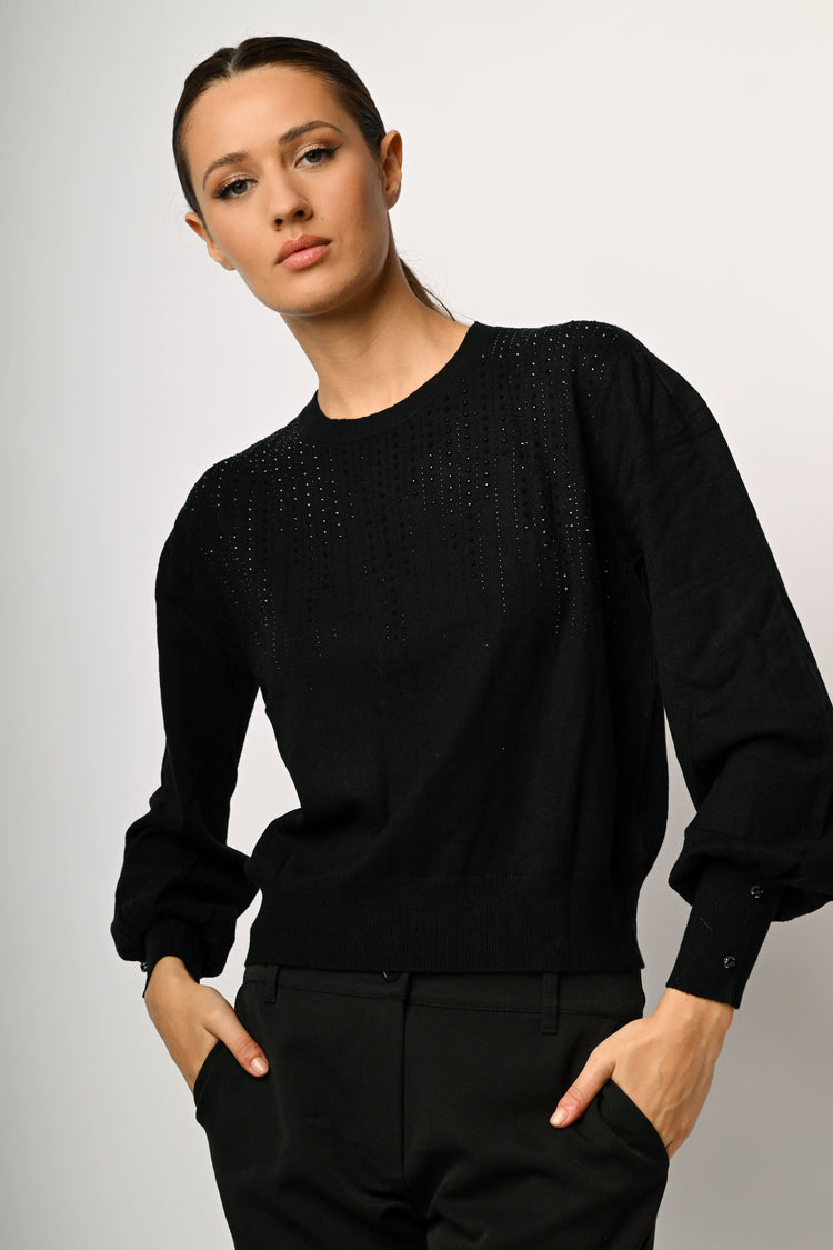 Rhinestone embellishment sweater