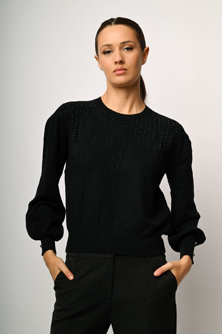 Rhinestone embellishment sweater