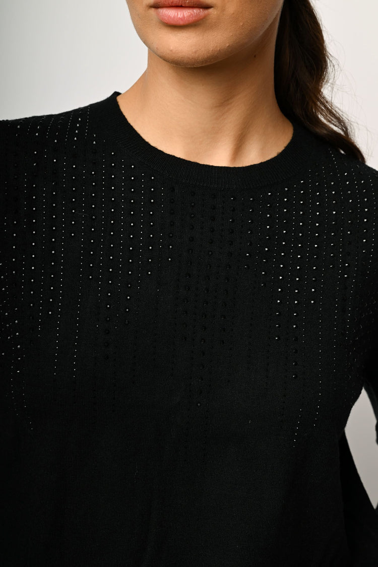 Rhinestone embellishment sweater