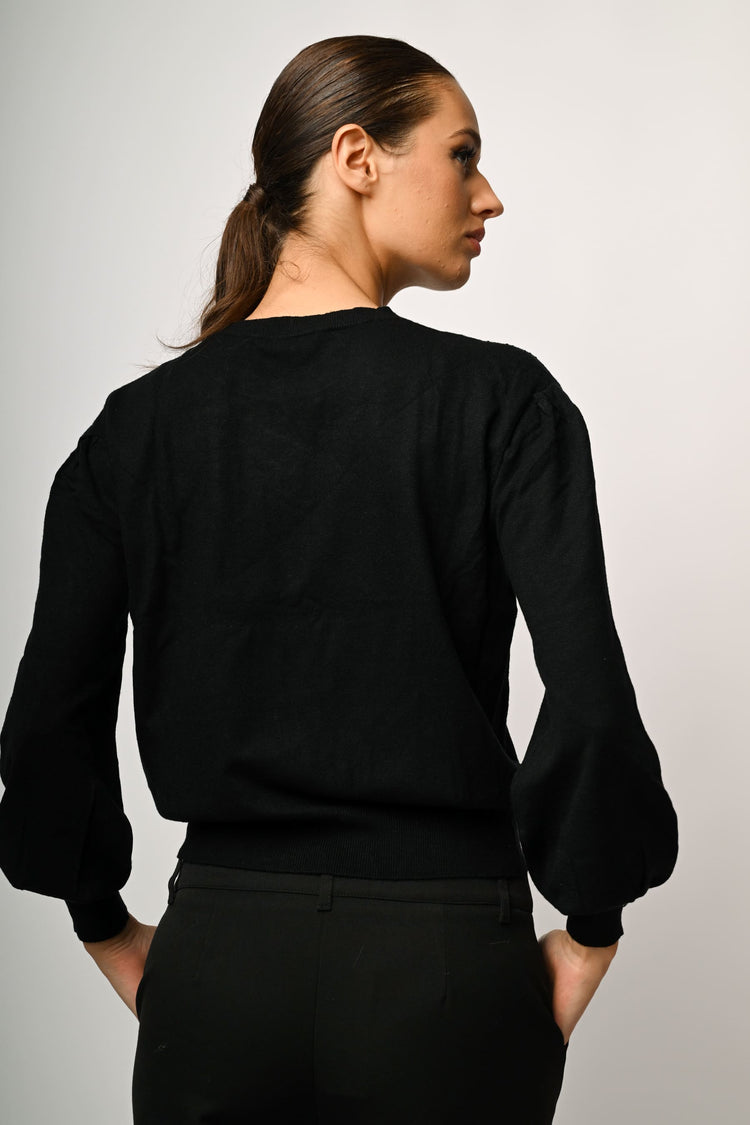 Rhinestone embellishment sweater
