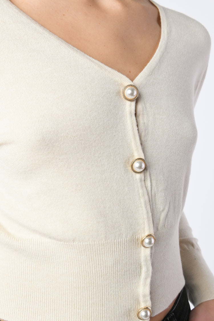 Jewel buttons crop cardigan