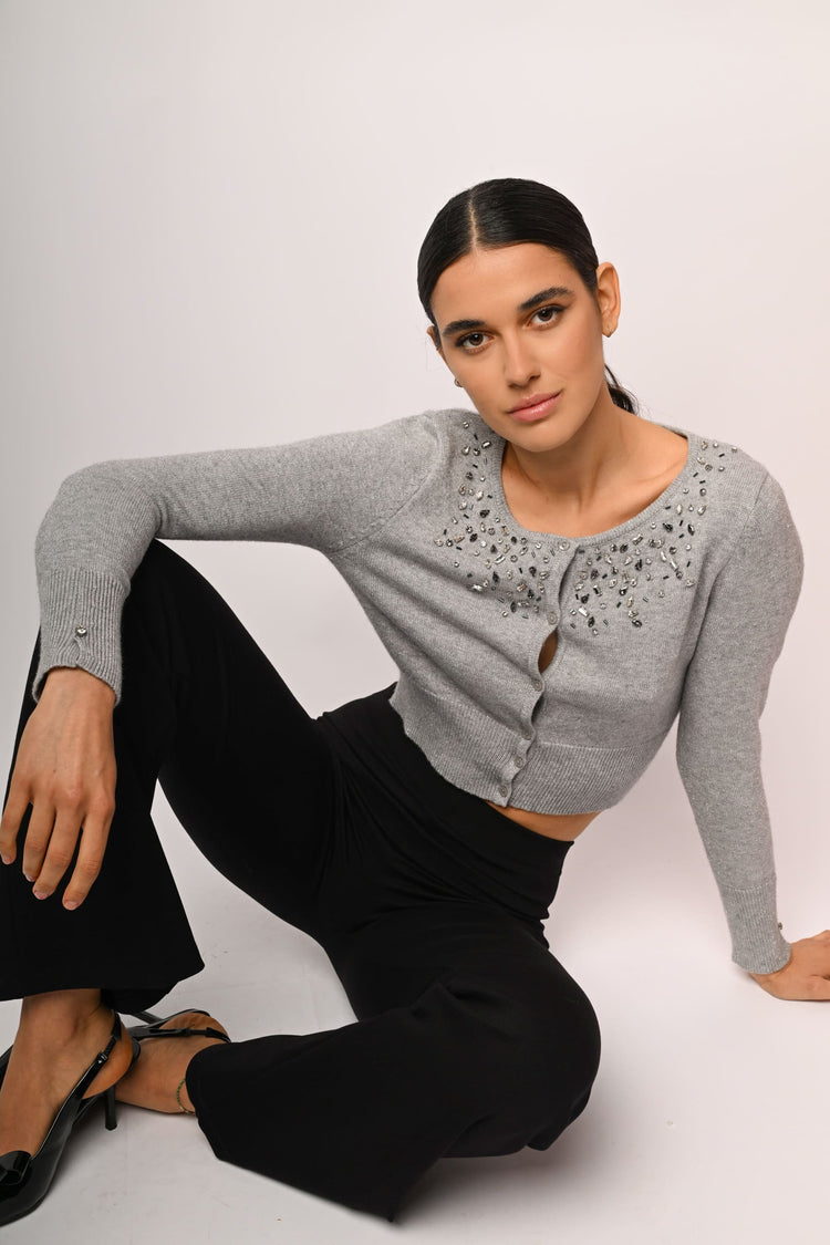Rhinestone cropped cardigan