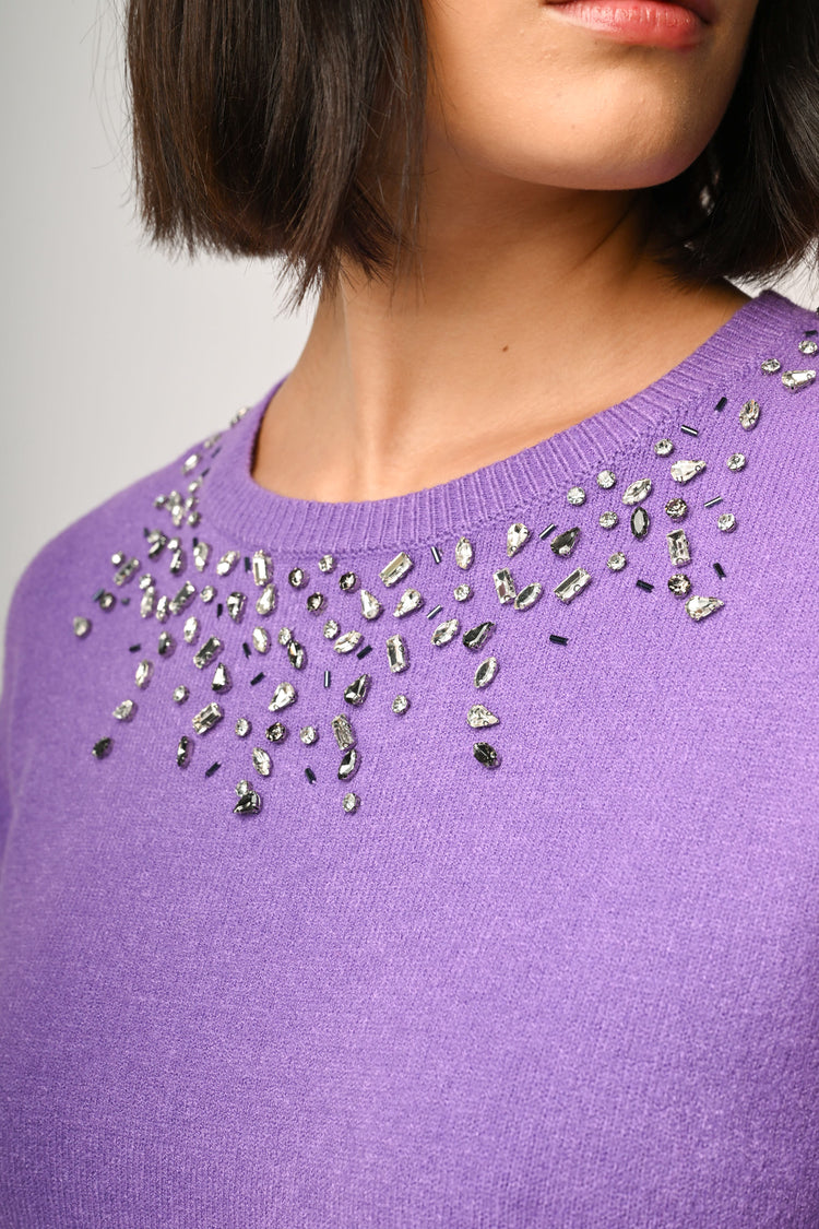 Rhinestone embellishment sweater