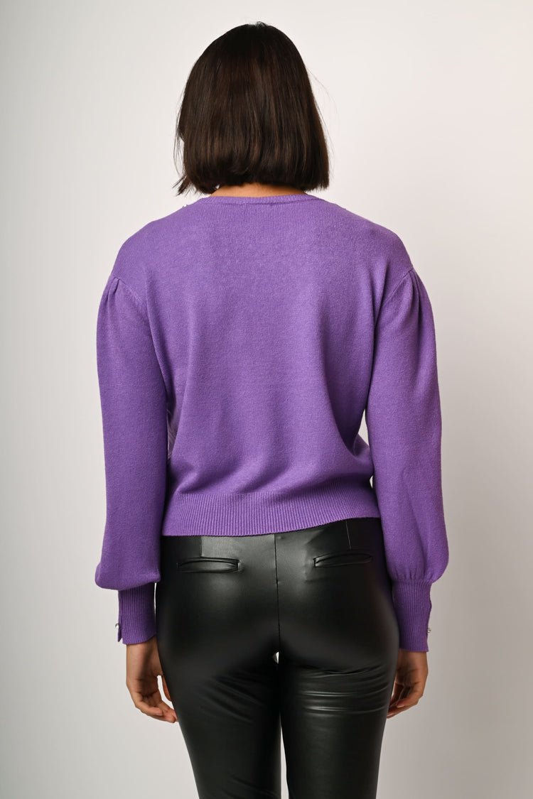Rhinestone embellishment sweater