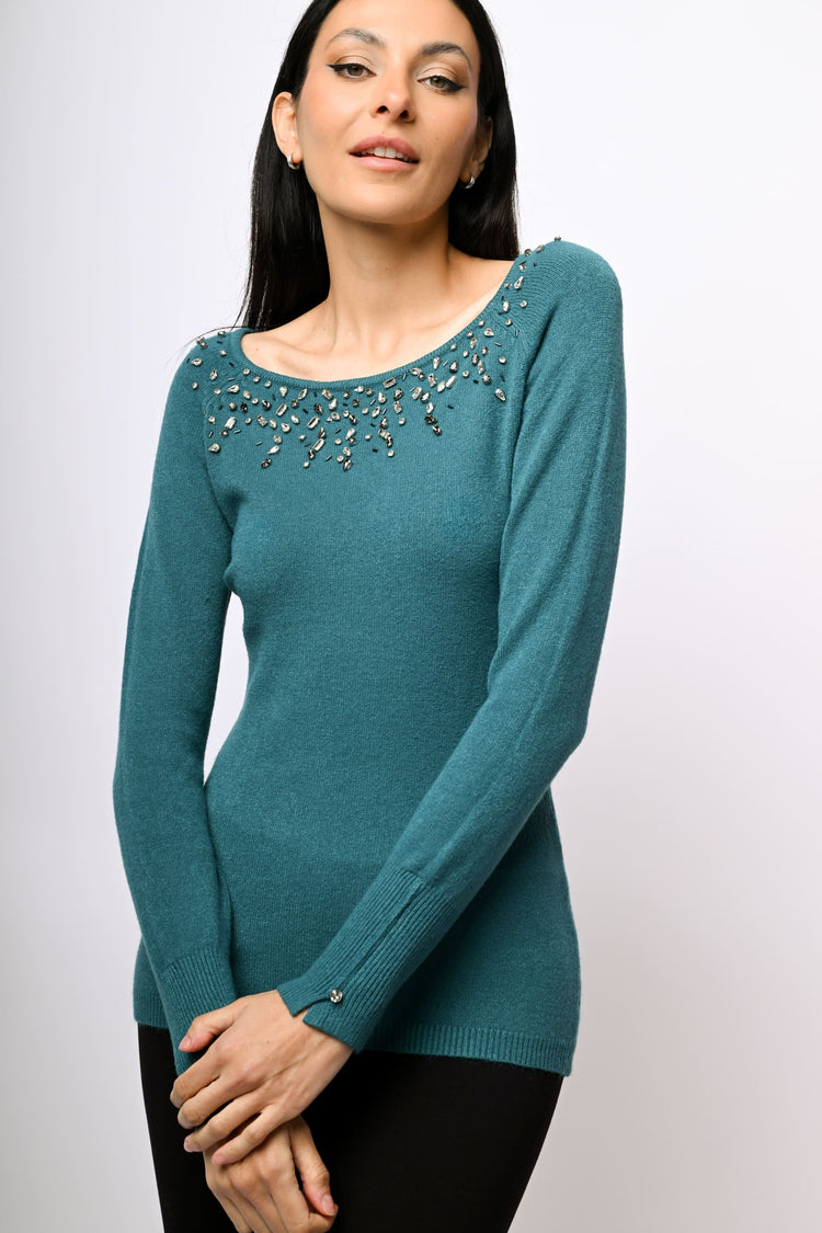 Rhinestone-embellished sweater
