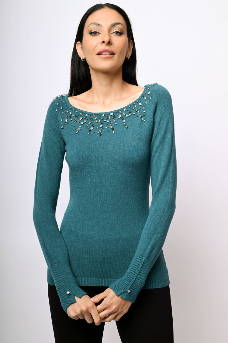 Rhinestone-embellished sweater
