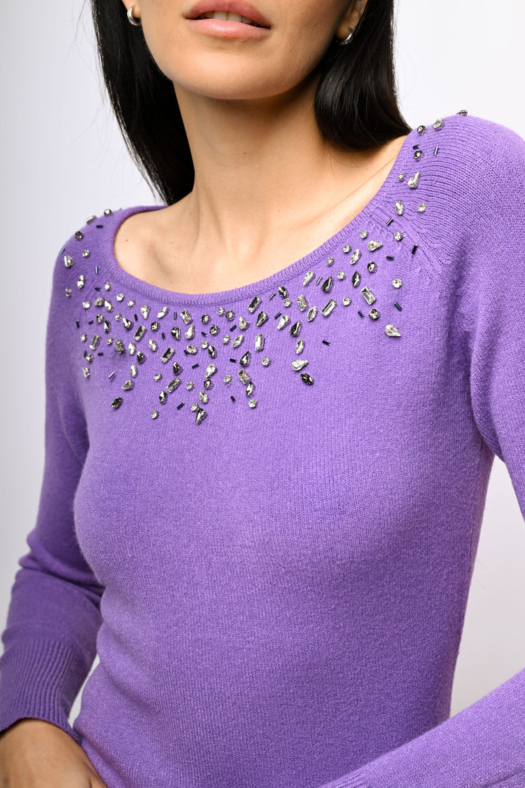 Rhinestone-embellished sweater