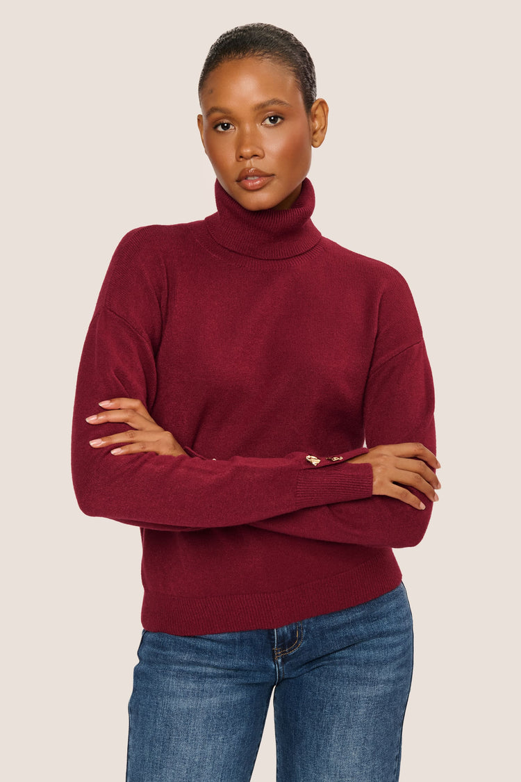 Jewel-button turtleneck