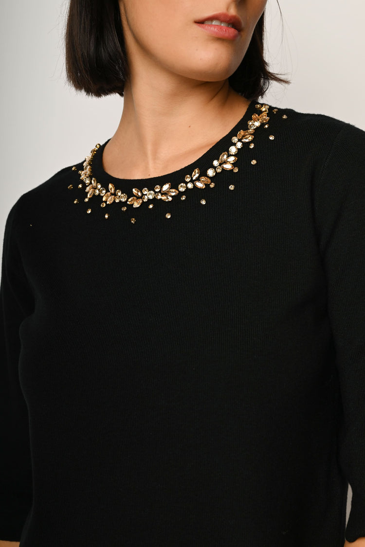 Rhinestone-embellished sweater