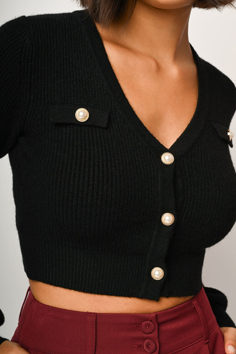 Jewel buttons cropped cardigan