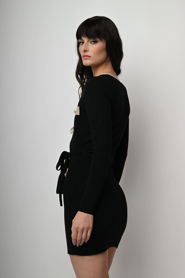 Contrast edges mini dress