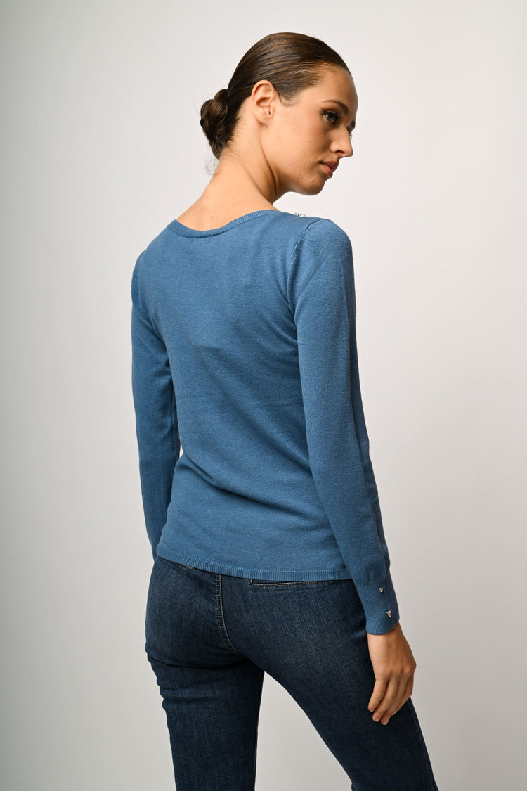 Rhinestone embellishment sweater