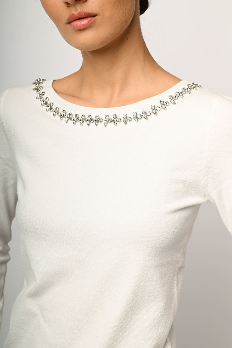 Rhinestone embellishment sweater