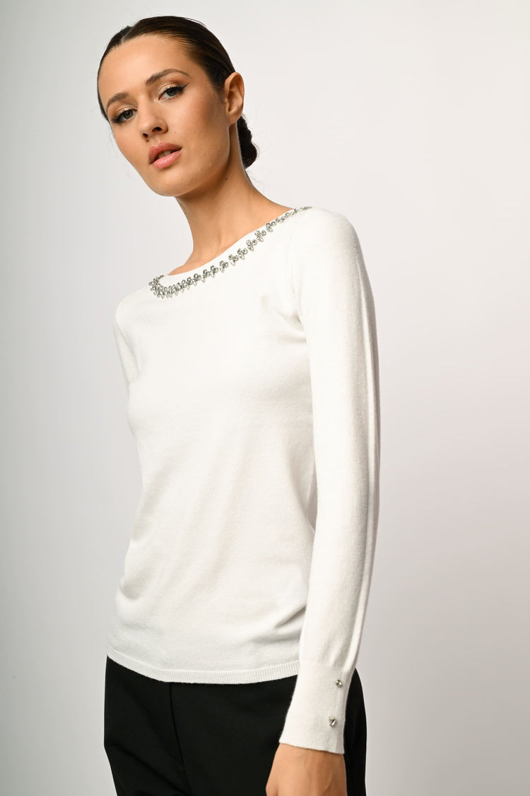 Rhinestone embellishment sweater