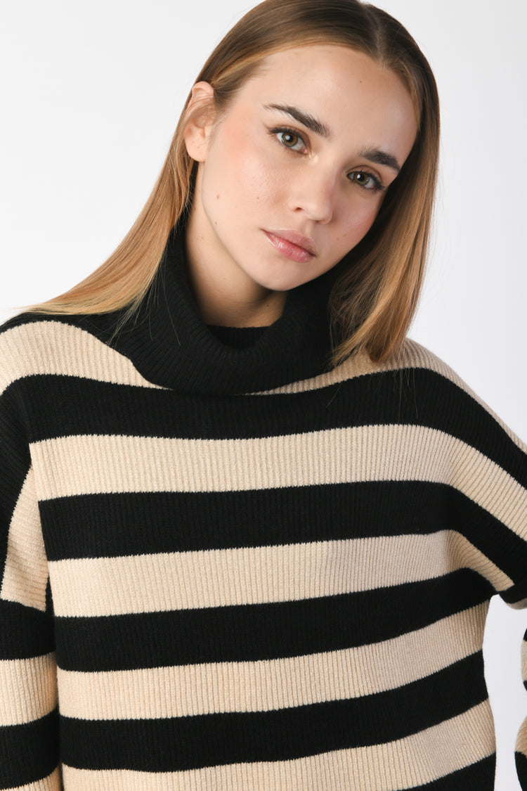 Striped turtleneck