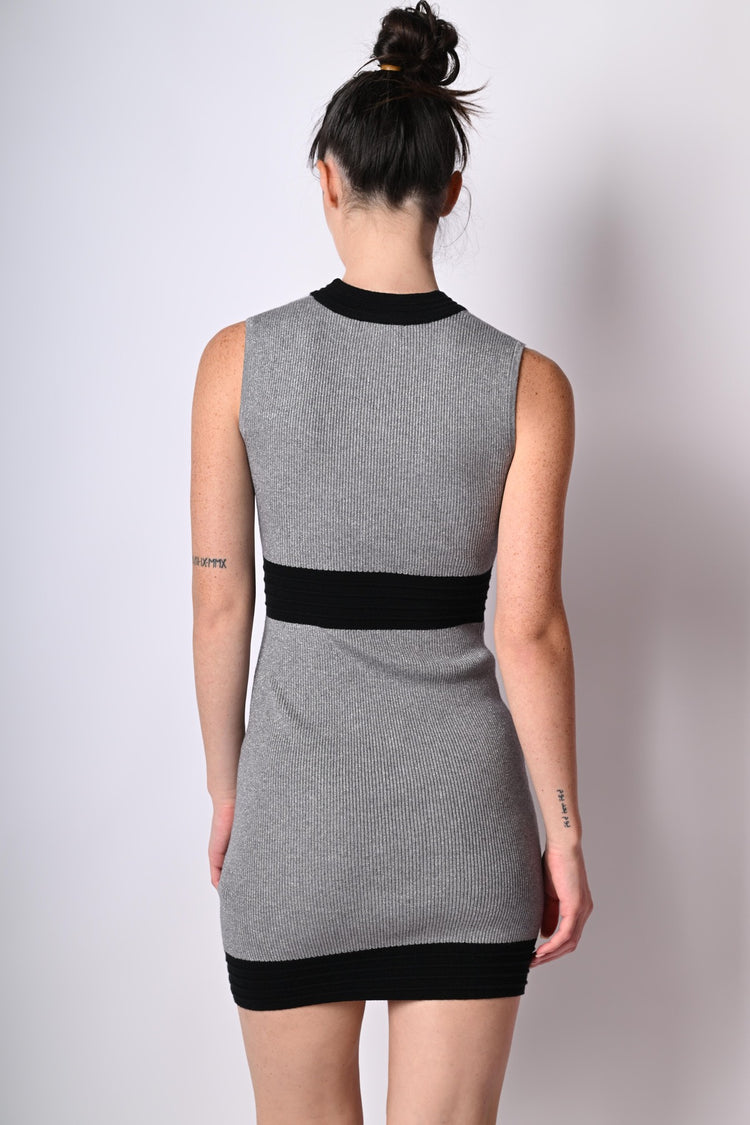 Contrast edges sleeveless mini dress