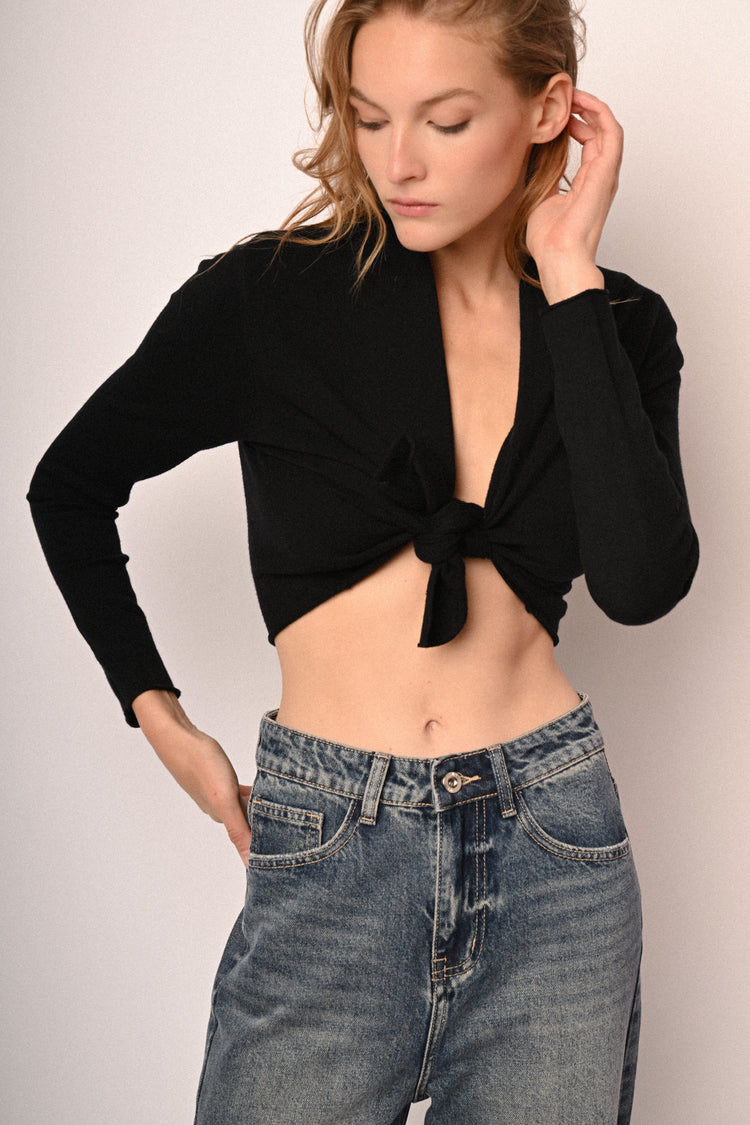 Knot cropped cardigan