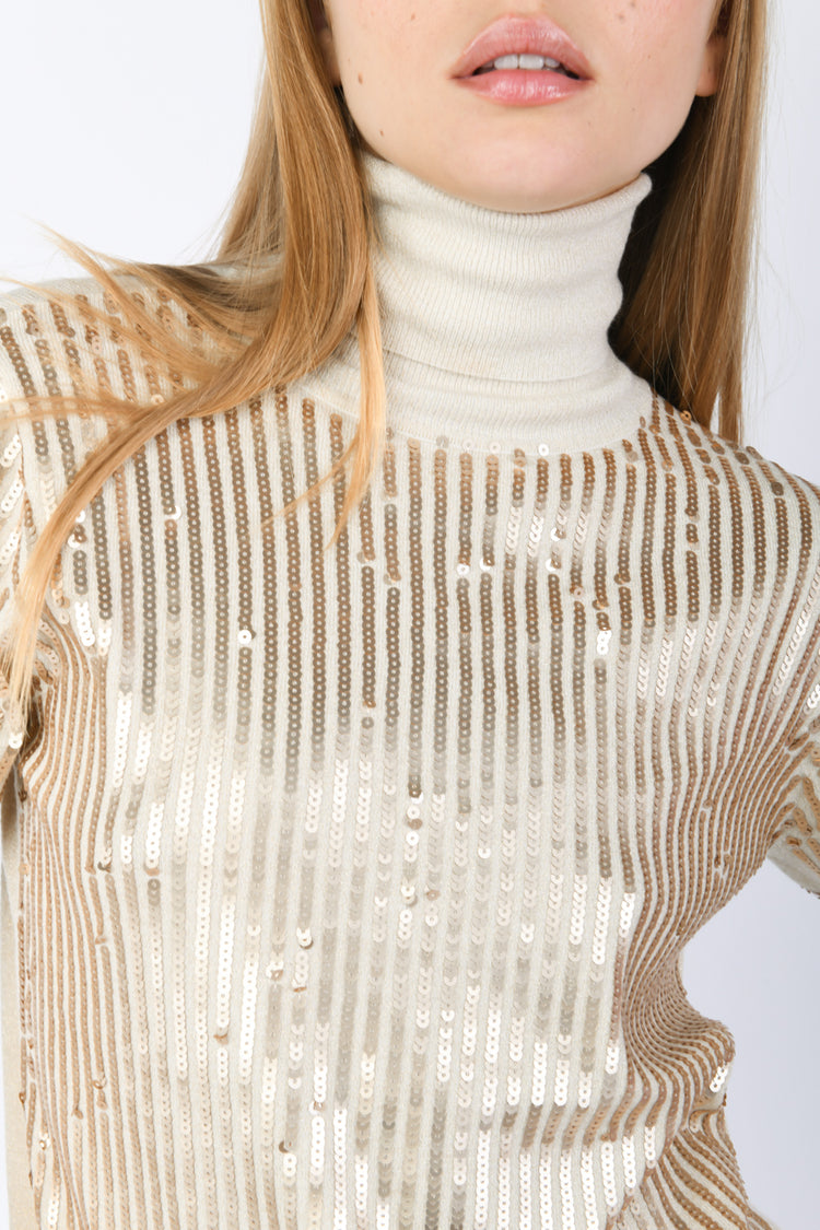 Sequined turtleneck